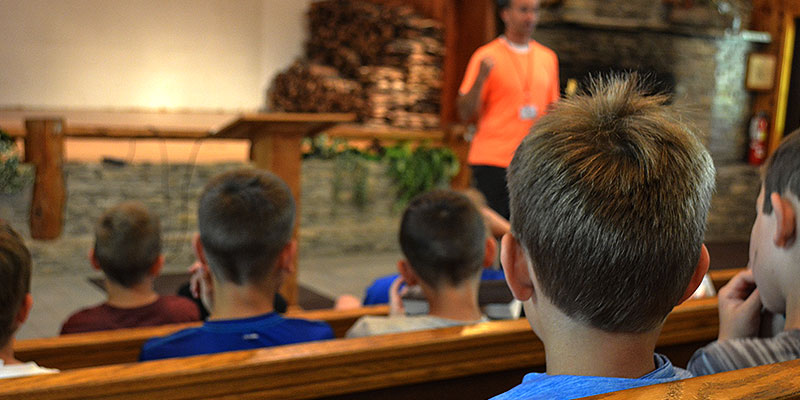 Kids in Chapel at Camp Barakel