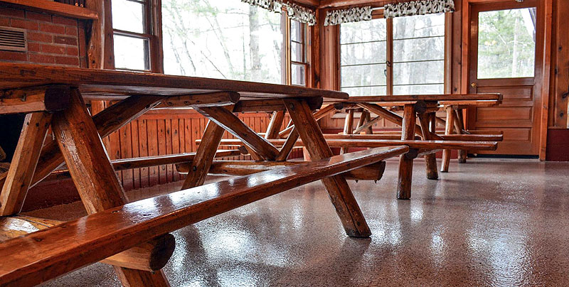 The Barakel Westside dining hall tables