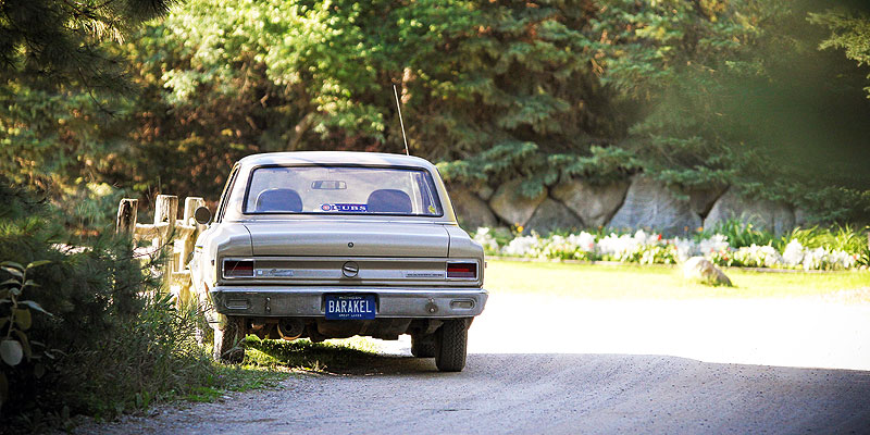A car with a Barakel license plate